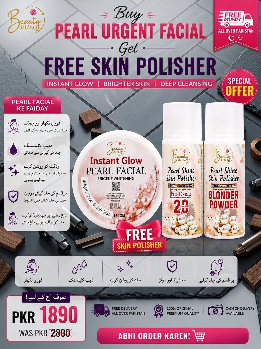 ( Shine Glow Deal ) Pearl Facial Clear & Glow With Free Skin Polisher