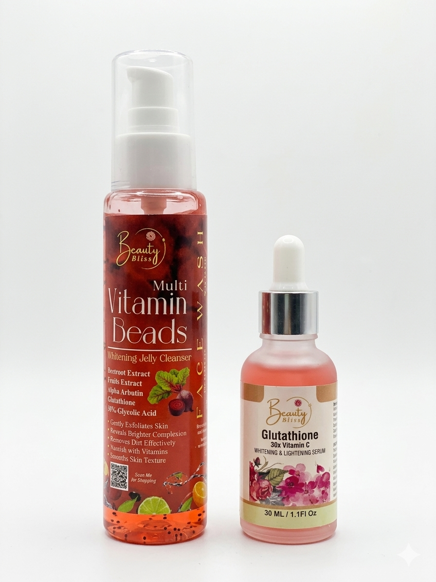 Glutathione 30X Vitamin C Serum + Vitamin Beads Jelly Facewash Free