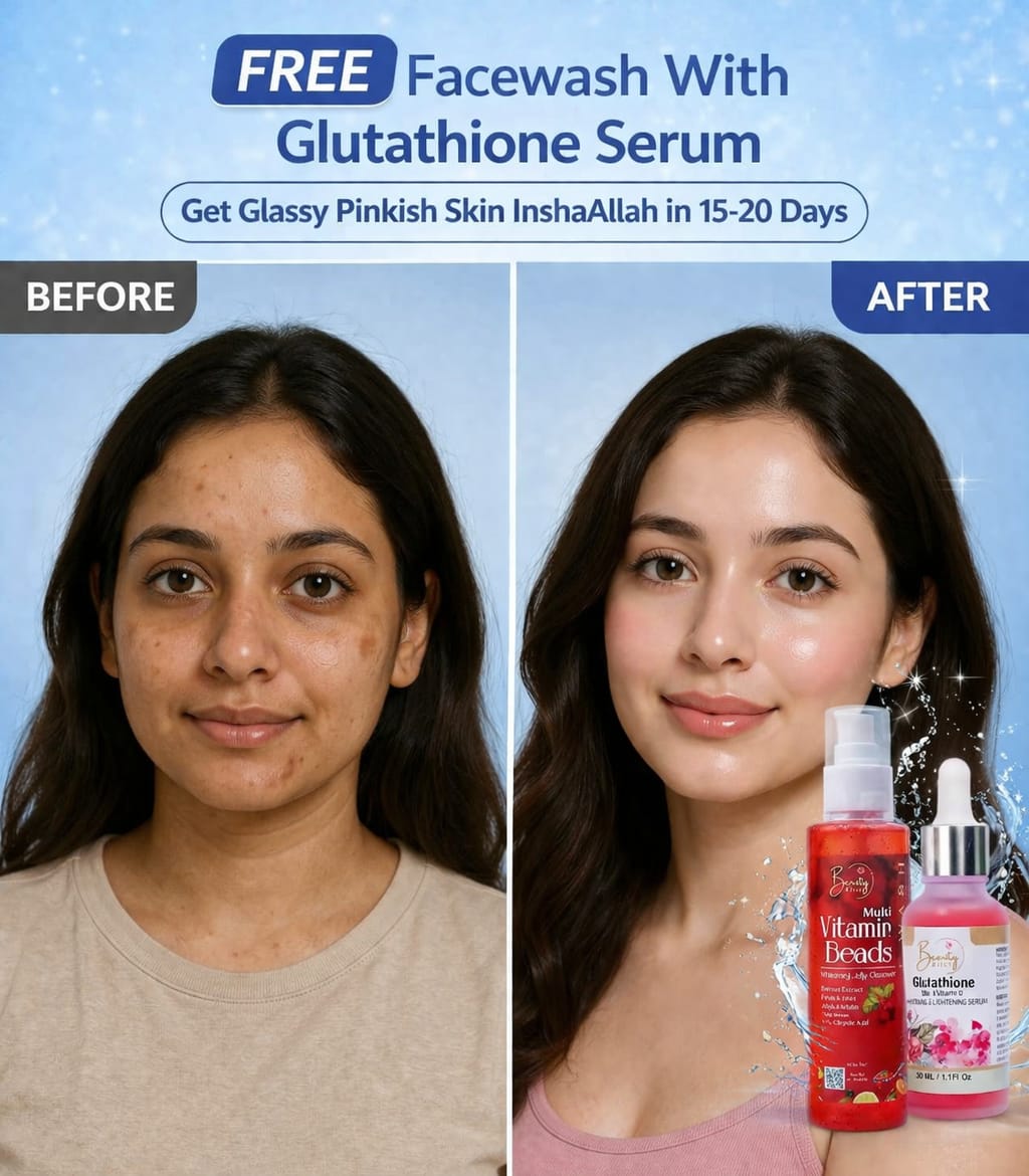 Glutathione Serum +FREE Vitamin Beads Jelly Cleanser Face Wash Combo Deal