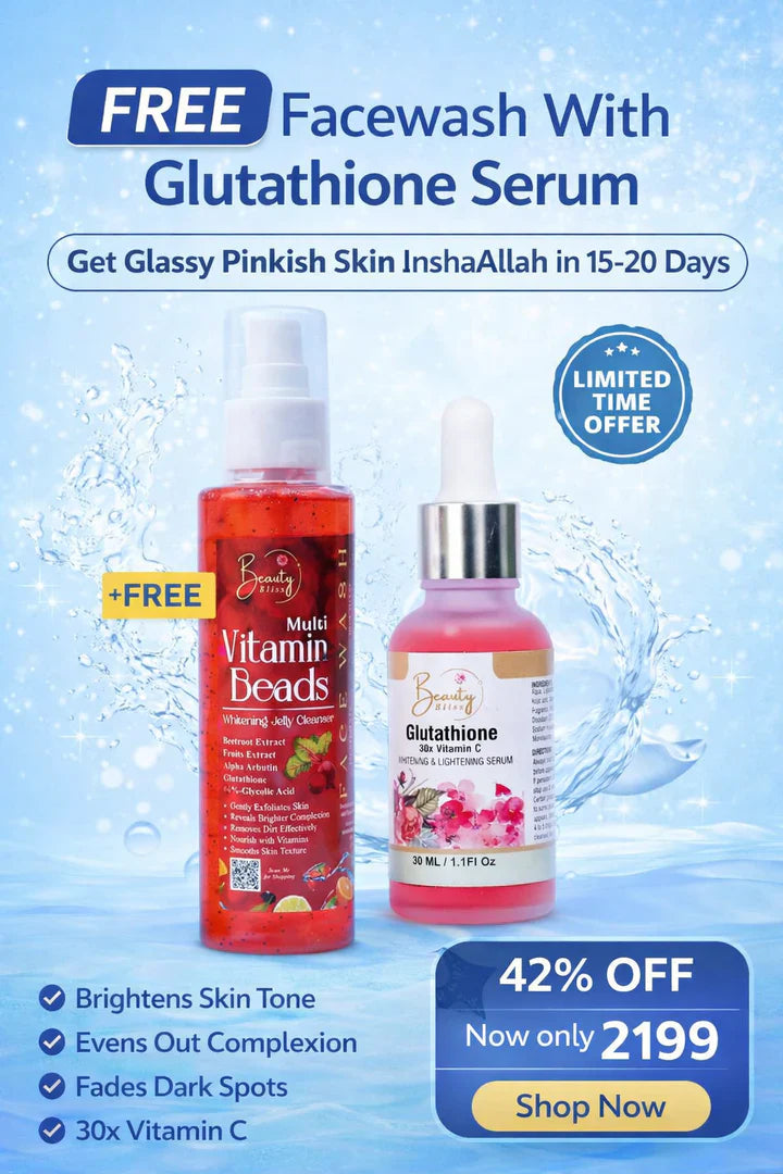 Glutathione 30X Vitamin C Serum + Vitamin Beads Jelly Facewash Free